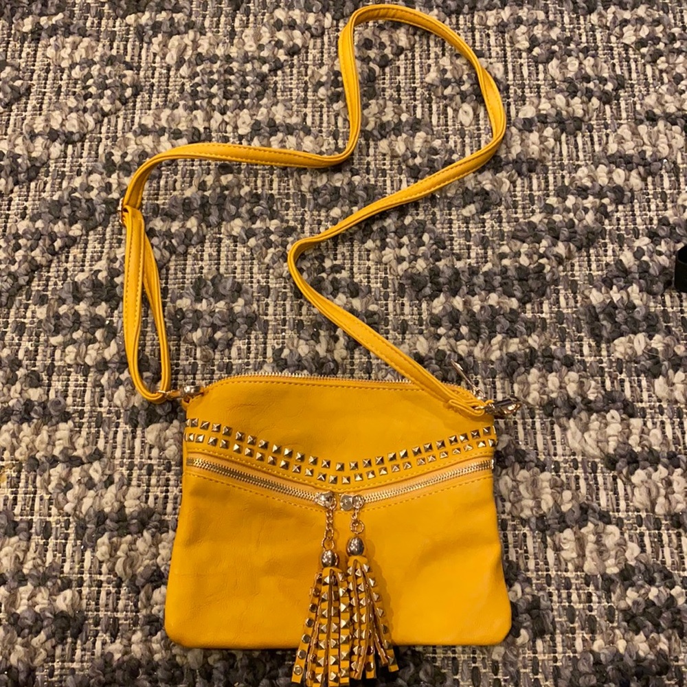 Vintage Mustard Yellow Crossbody Bag